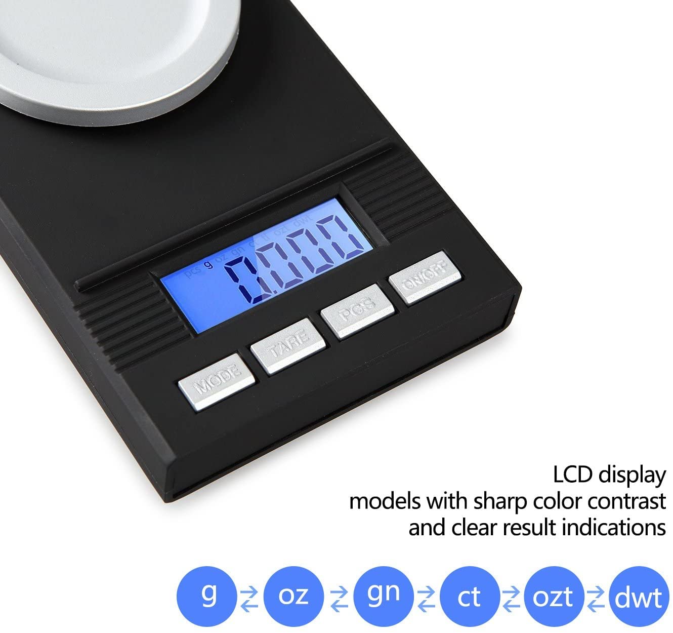 Hotloop High Precision Scales 50 x 0.001g Professional Digital Milligram Scale Pocket Scale Laboratory Letter Gold Jewelry Scale with Tweezer, Calibration Weight and Weighing Pan, Battery Included