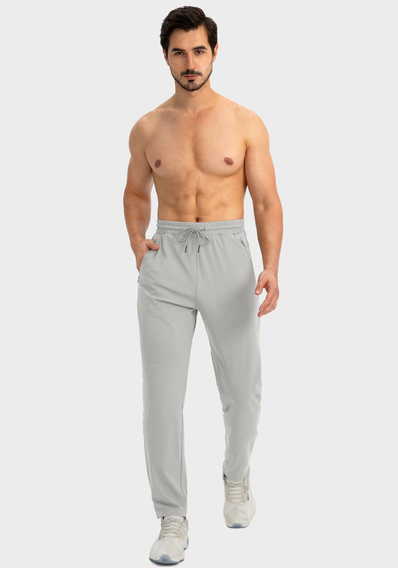 G Gradual Men's Sweatpants with Zipper Pockets Tapered Joggers for Men Athletic Pants for Workout, Jogging, Running (Bright Grey, XX-Large)