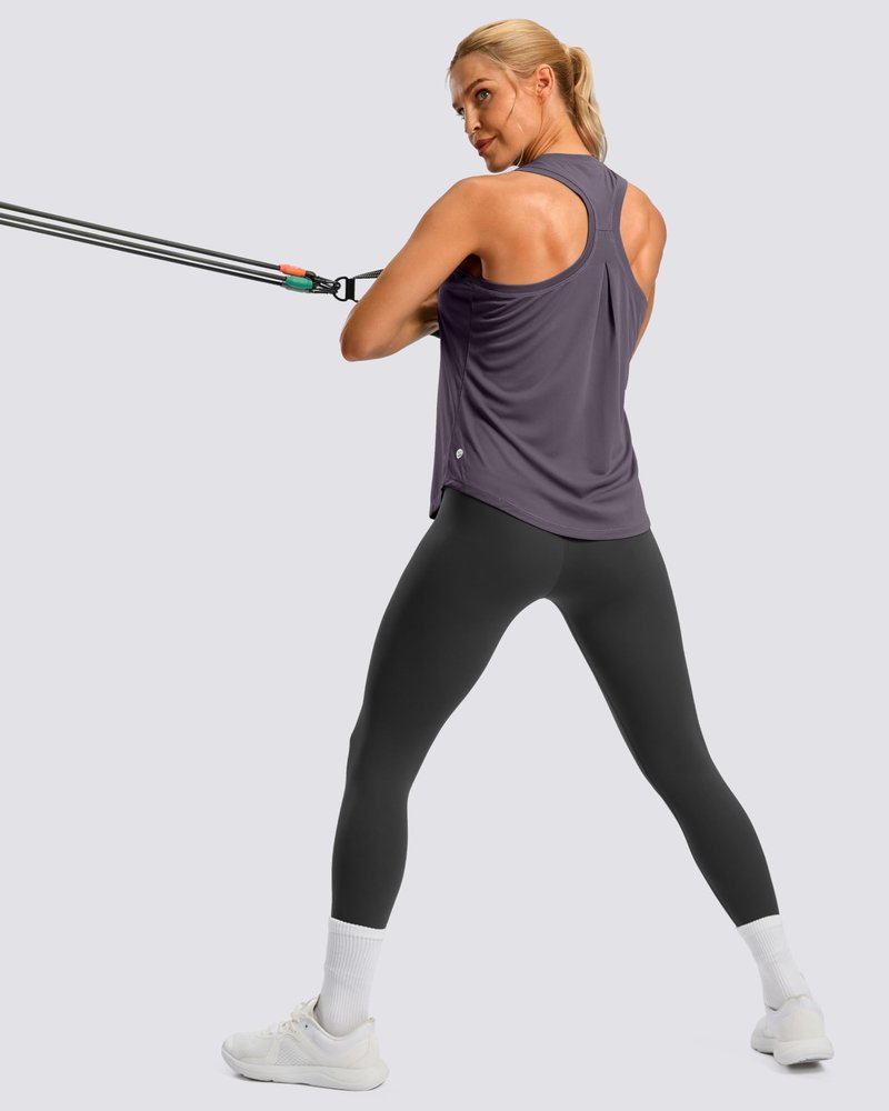 G Gradual Women's Workout Tank Tops Racerback Athletic Yoga Tops Loose Fit Sleeveless Running Gym Sports Shirts for Women(Purple Grey,XXL)