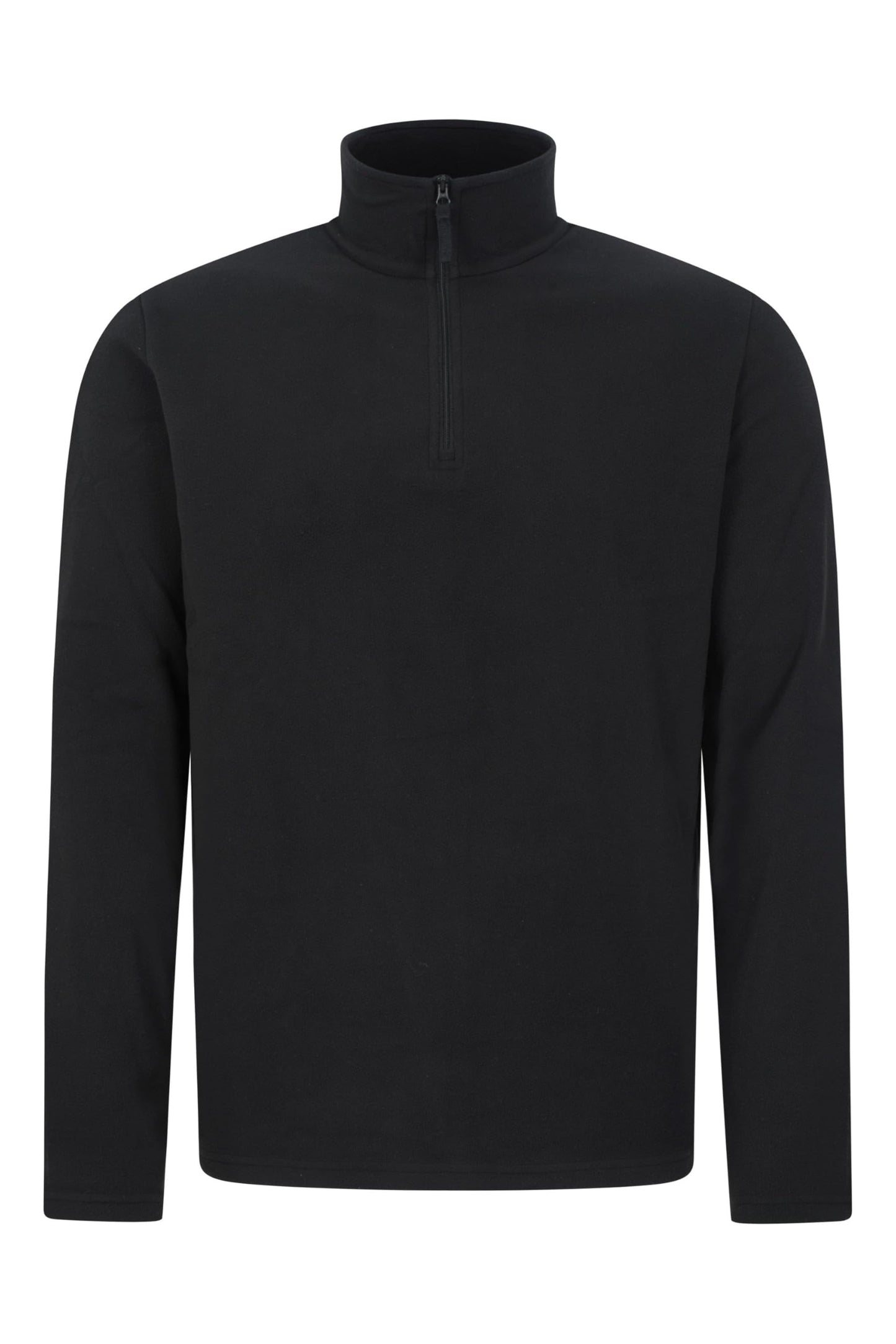 Mountain Warehouse Camber II Mens Half-Zip Fleece - Lightweight & Quick Dry Microfleece - Autumn, Winter, Outdoors Black L