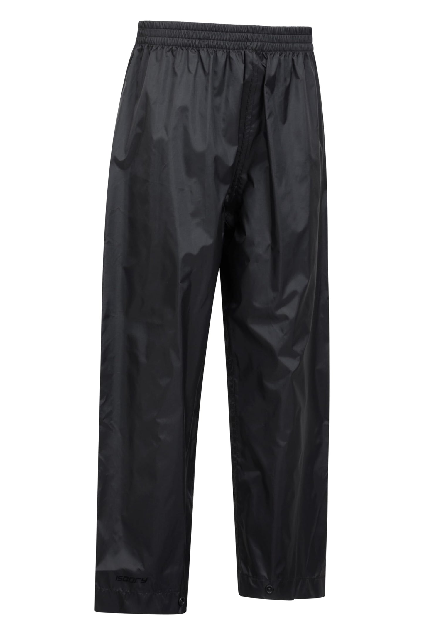 Mountain Warehouse Pakka Kids Waterproof Over Trousers - Taped Seams Rain Pants, Lightweight, Rip-Stop, Packaway Bag - for Autumn Winter, Walking, Travelling Black Kids Size 11-12 Years