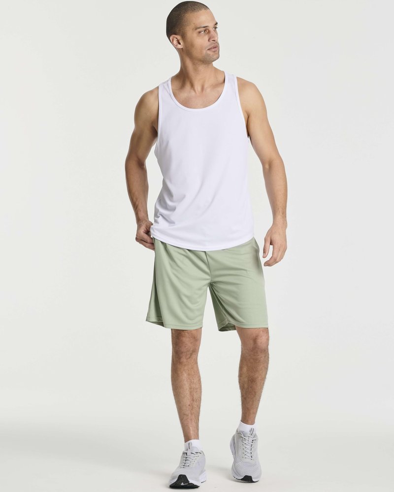 Real Essentials 3 Pack: Men's 2 in 1 Mesh 7" Running Workout Gym Shorts with Compression Liner (Available in Big & Tall)