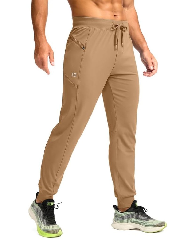 G Gradual Men's Joggers with Zipper Pockets Stretch Tapered Sweatpants Athletic Pants for Men Workout Running Gym(Grey, M)