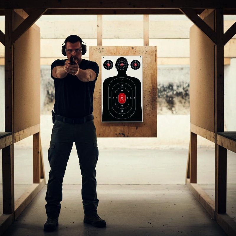 Silhouette Paper Shooting Targets - 50-Pack 14x22 Inch Red Bullseye for Handgun, Pistol, Rifle & Airsoft - Durable Crease-Resistant Design