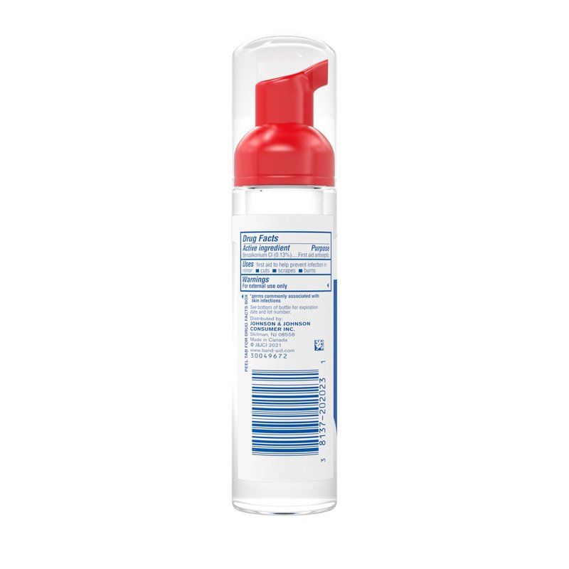 Band-Aid Brand Antiseptic Cleansing Foam for Kids, First Aid Antiseptic Foam Kills Germs to Prevent Infection, with Benzalkonium Cl, No Sting, 2.3 fl. oz