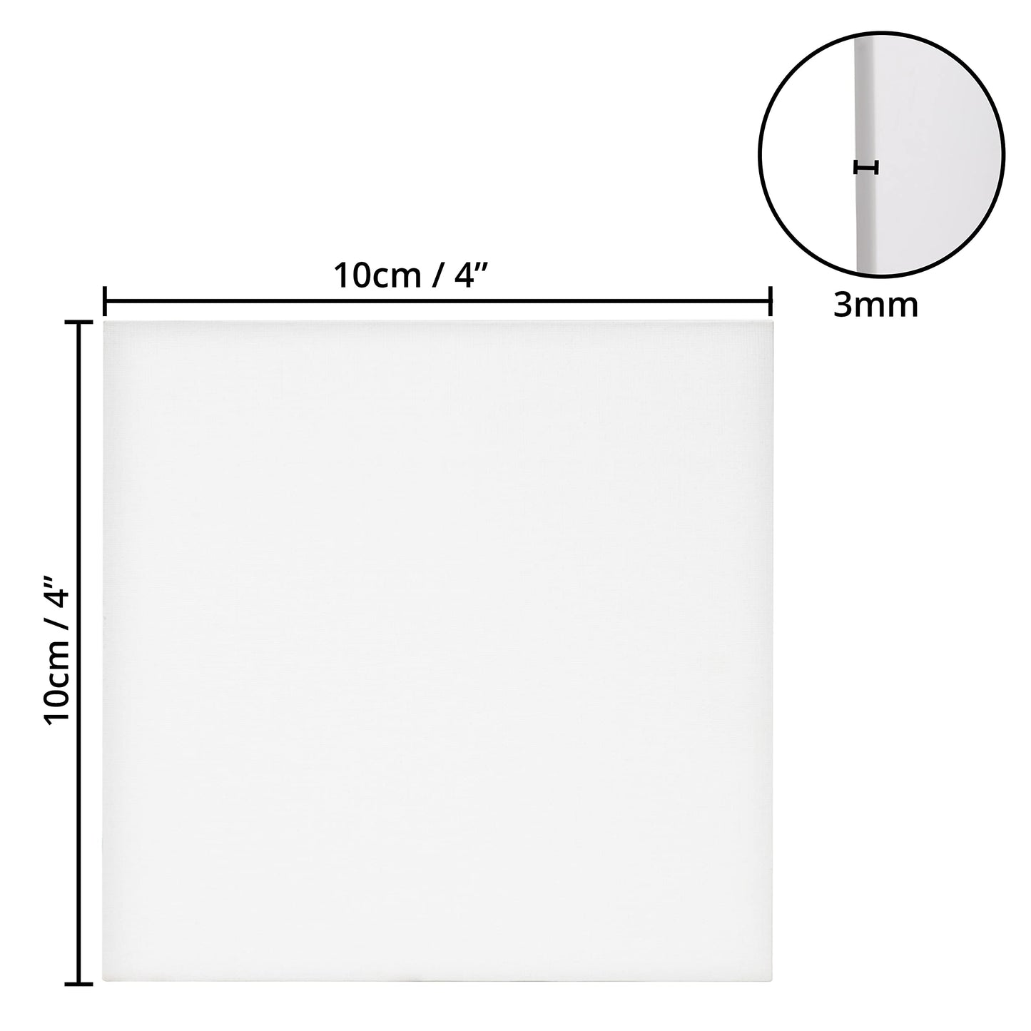 Belle Vous Blank Canvas (24 Pack) - 10 x 10cm (4 x 4 inches) - Pre Stretched Canvas Panel Boards - Suitable for Acrylic and Oil Painting Also for Sketching and Drawing