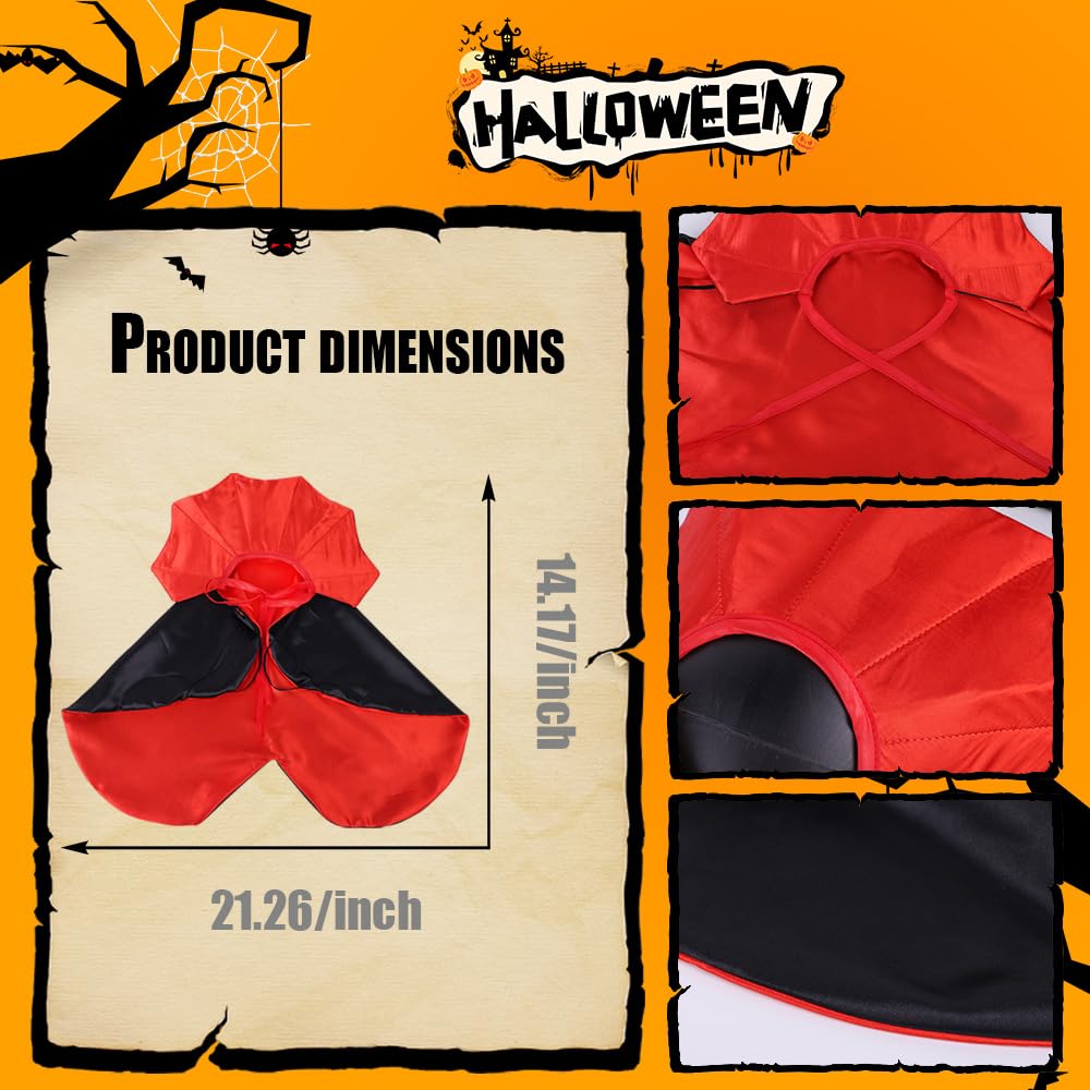 Halloween Pet Cape Costume - Vampire Cloak, Wizard Outfit, Witch Cosplay Apparel, Party Costumes for Small Medium Dogs and Cats - Pet Supplies Accessories