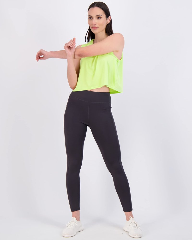 Real Essentials 5 Pack: Women's Dry Fit Crop Summer Tank Top - Gym Yoga Workout Sports Tee (Available in Plus Size) Set 5, S