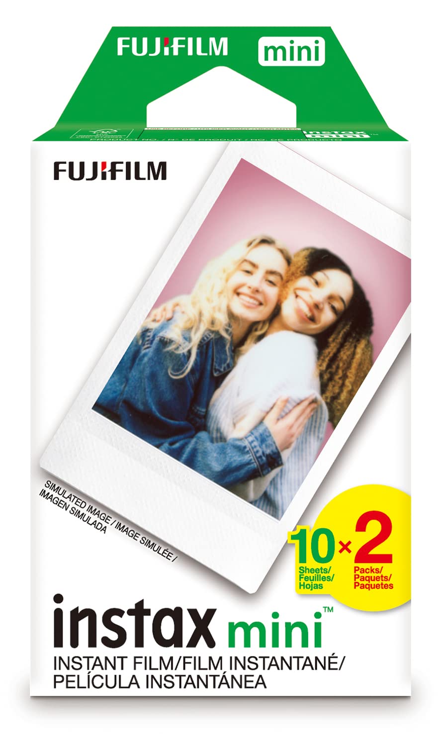 FUJIFILM Instax Mini Instant Film Twin Pack (White), 20 Photos