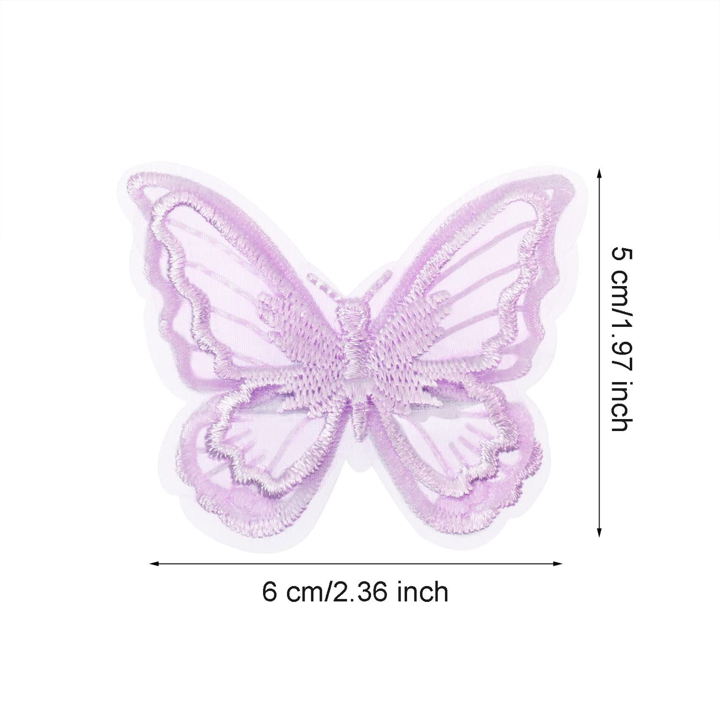 Butterfly Hair Clips Penta Angel 6Pcs Lace Embroidery Flower Butterfly Hair Bow Pins Wedding Hair Accessories for Women Halloween Christmas Party Decor (Light Purple)
