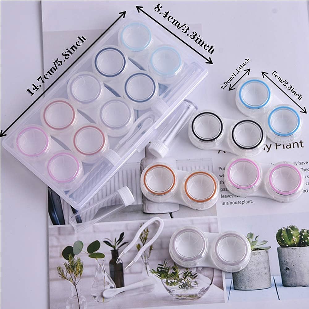 APZDFGIFCD Clear Contact Lens Case, Contact Lens Organizer Case with Carrying Travel Holder -10 Pack
