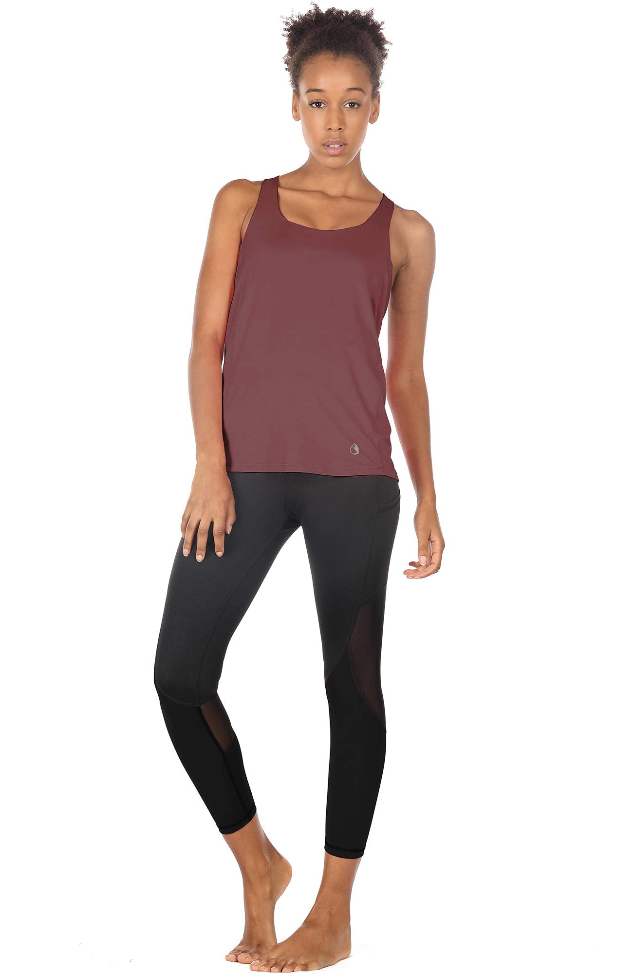 icyzone Yoga Tops Workouts Clothes Activewear Built in Bra Tank Tops for Women (XL, Mauve Orchid)