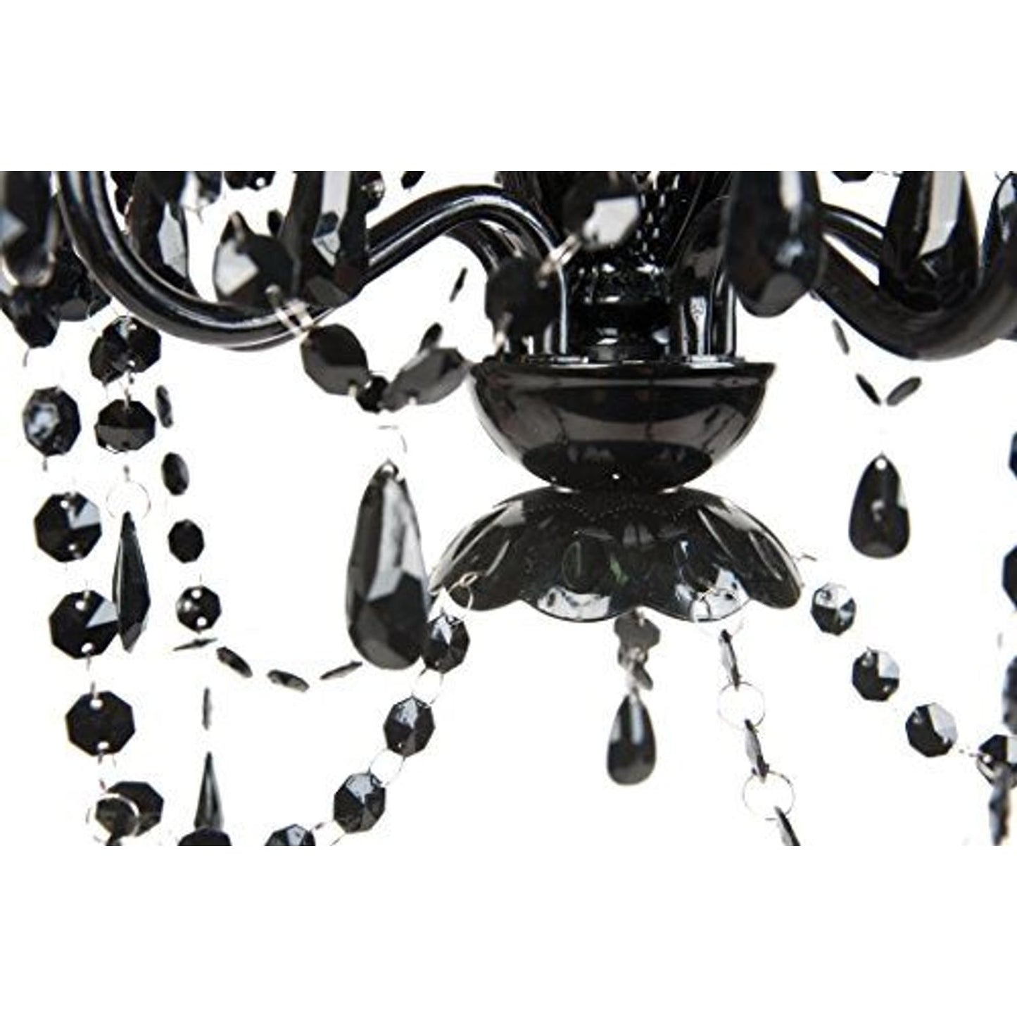 Tadpoles 5-Bulb Vintage Chandelier - Black Onyx | 20" x 18" x 17" | Hardwired Installation | Uses Five 25-Watt E12 Candelabra Bulbs | Faux Crystal Chandelier with Acrylic & Glass Beads