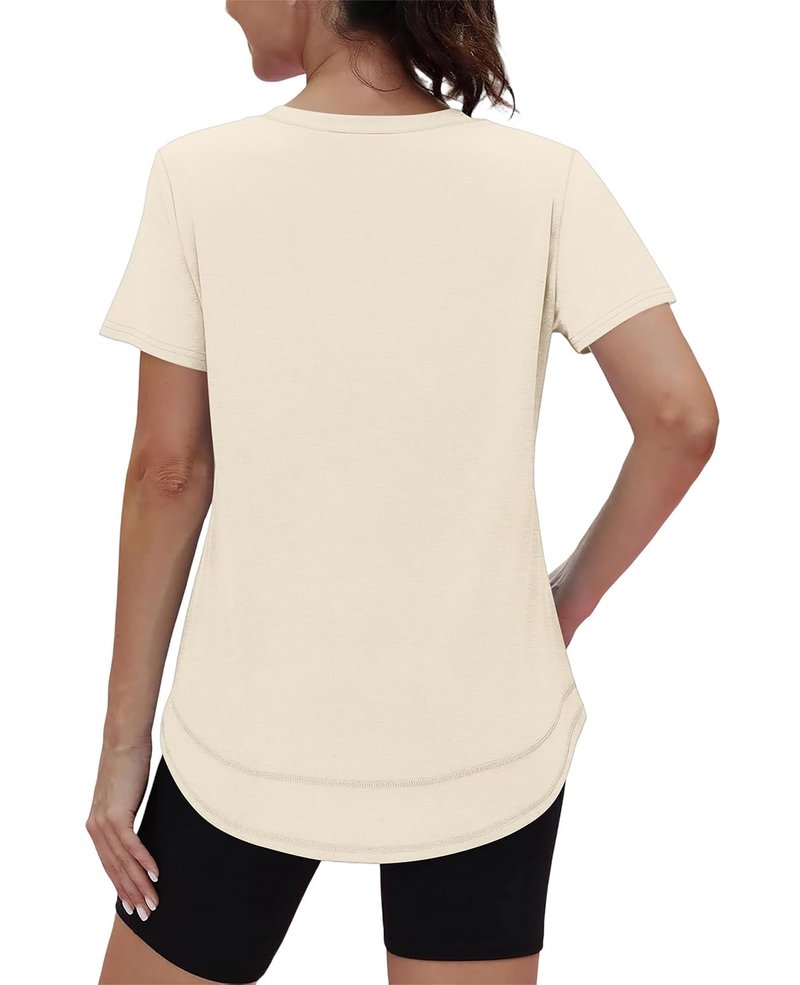 Oversized Tshirts for Women Dry Fit Plus Size Spring Clothes Summer Athletic Tops Workout Shirts V Neck White 3XL
