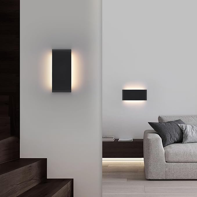 15"Modern LED vanity light,20W Dimmable 5 CCT (3000K-6500K) Adjustable Wall Lamp,Up and Down Wall Lighting,Indoor Wall Sconce for Bedroom,Staircase,Hallway,Dressing Table, 4Pack(Black)