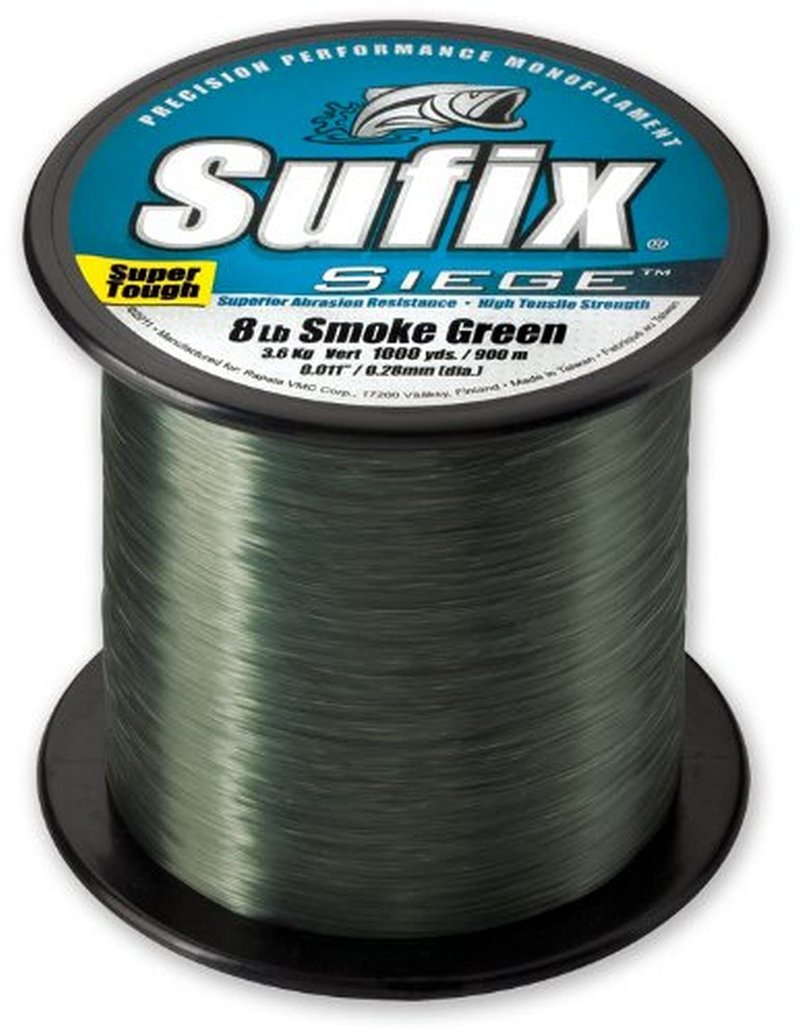 Sufix Siege 3000-Yards Spool Size Fishing Line (Smoke Green, 14-Pound)