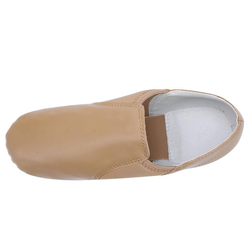 Linodes Unisex 006 PU Leather Upper Slip-on Jazz Shoe for Women and Men's Dance Shoes-Brown 8M