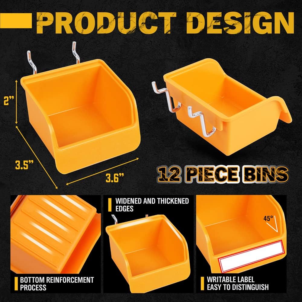 ELEAD 260 Piece Pegboard Hooks 1/8 and 1/4 inch peg Board Organizer Accessories with Pegboard Bins for Organizing Various Tools in The Garage Kitchen Bathroom Craft Room