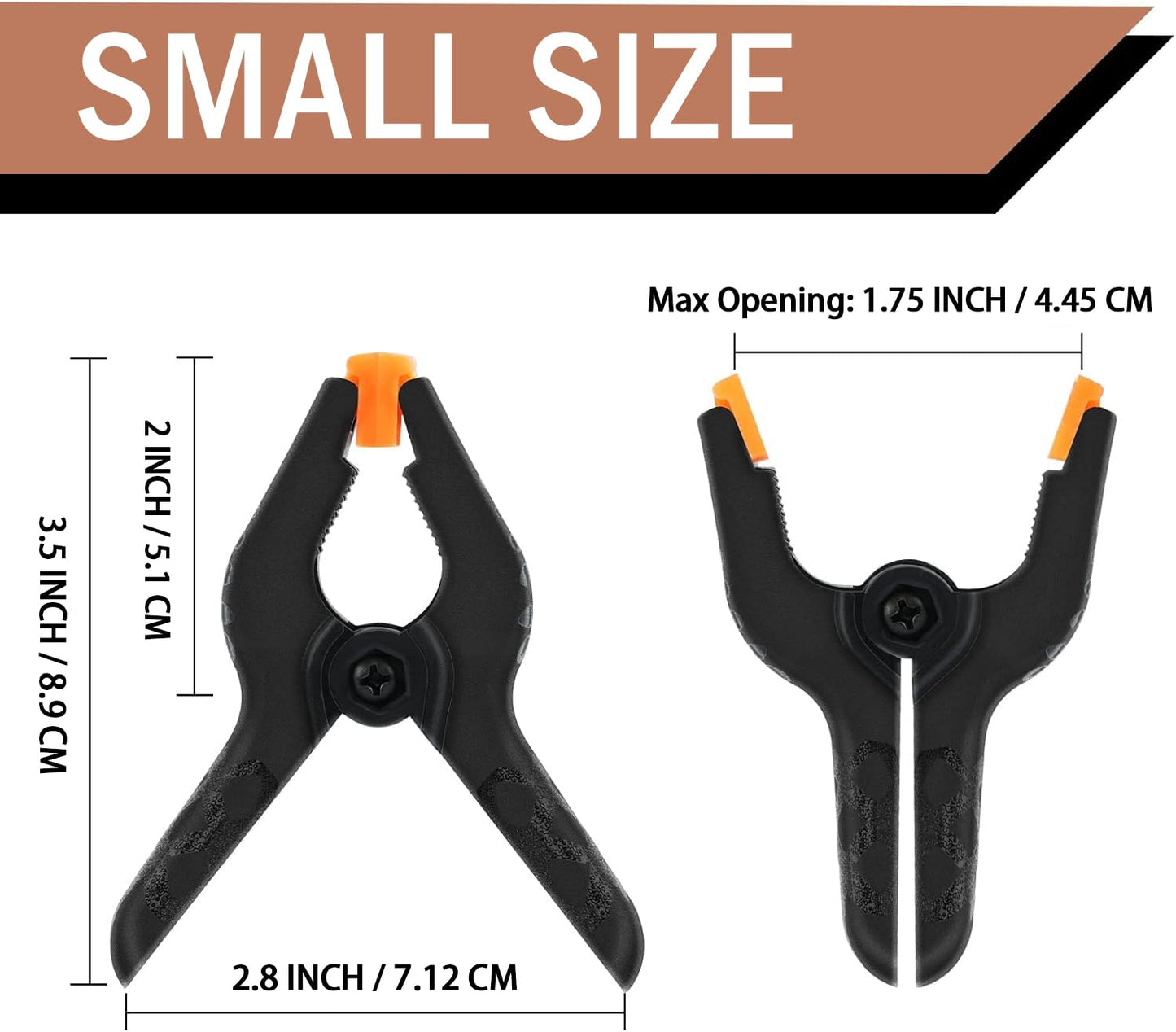 16 Pack Small Spring Clamps, 3.5 Inch Heavy Duty Clamps for Backdrop Stand, Plastic Clips for Crafts and Backdrop Clips for Crafts, Woodworking, Photography, Outdoor