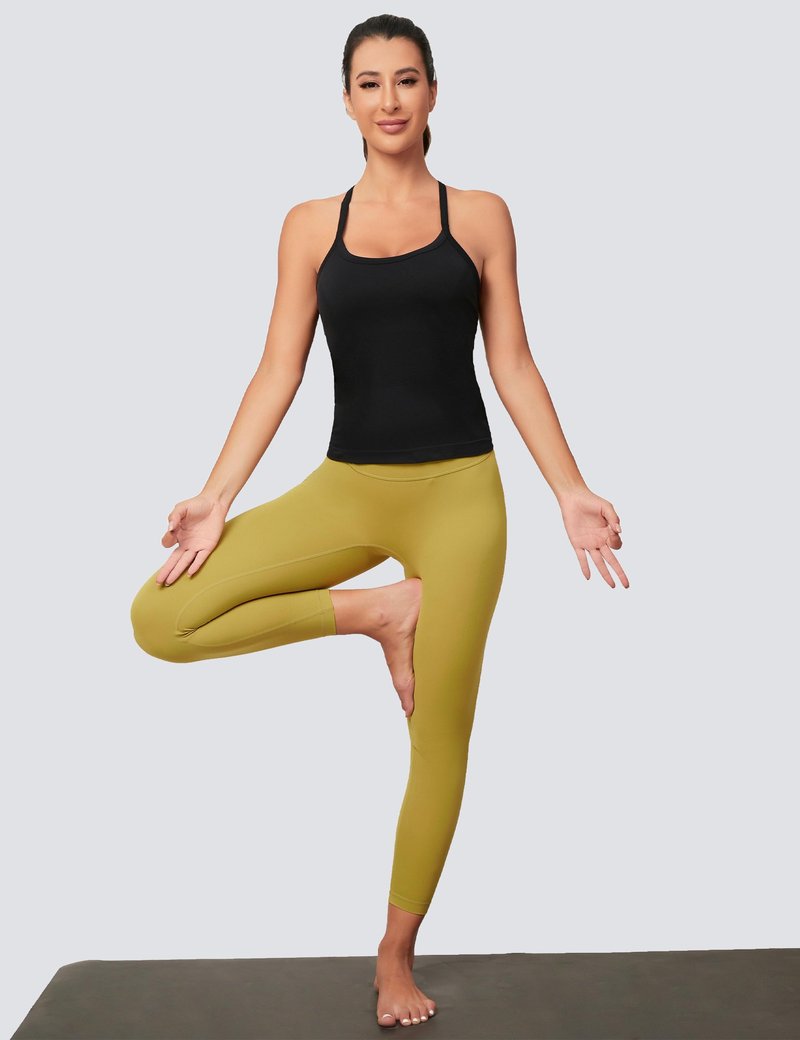 MathCat Workout Tank Tops for Women with Built in Bra, Sleeveless Gym Tops Seamless Racerback Athletic Yoga Shirts 2 Pack