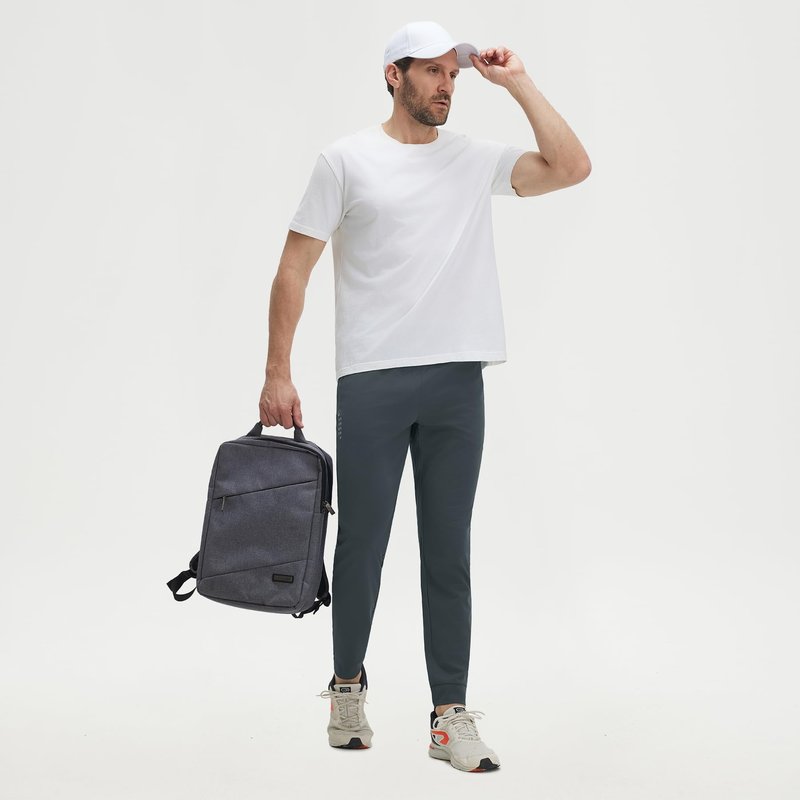 M MAELREG Joggers for Men with Zipper Pockets Sweatpants Stretch Running Workout Gym Jogging Golf Joggers Pants Men Dark Grey