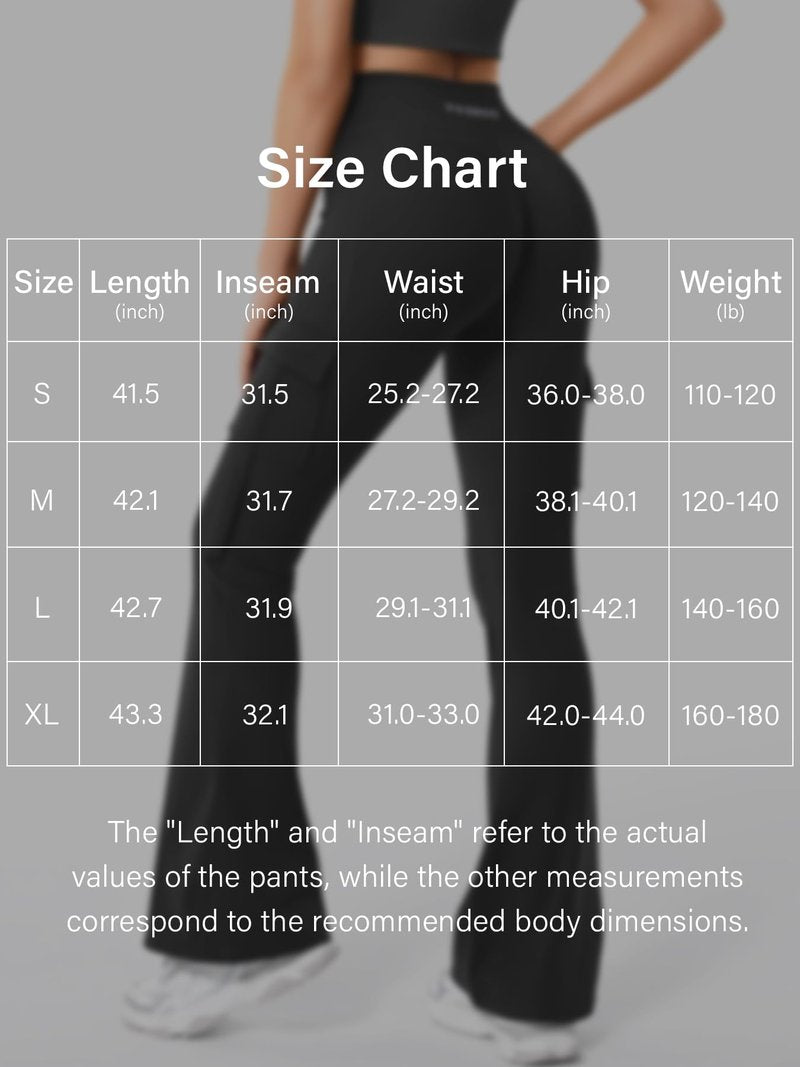 YEOREO Workout Flare Leggings with Pockets for Women Byenda Scrunch Butt Lifting Leggings Women No Front Seam Yoga Pants Black L
