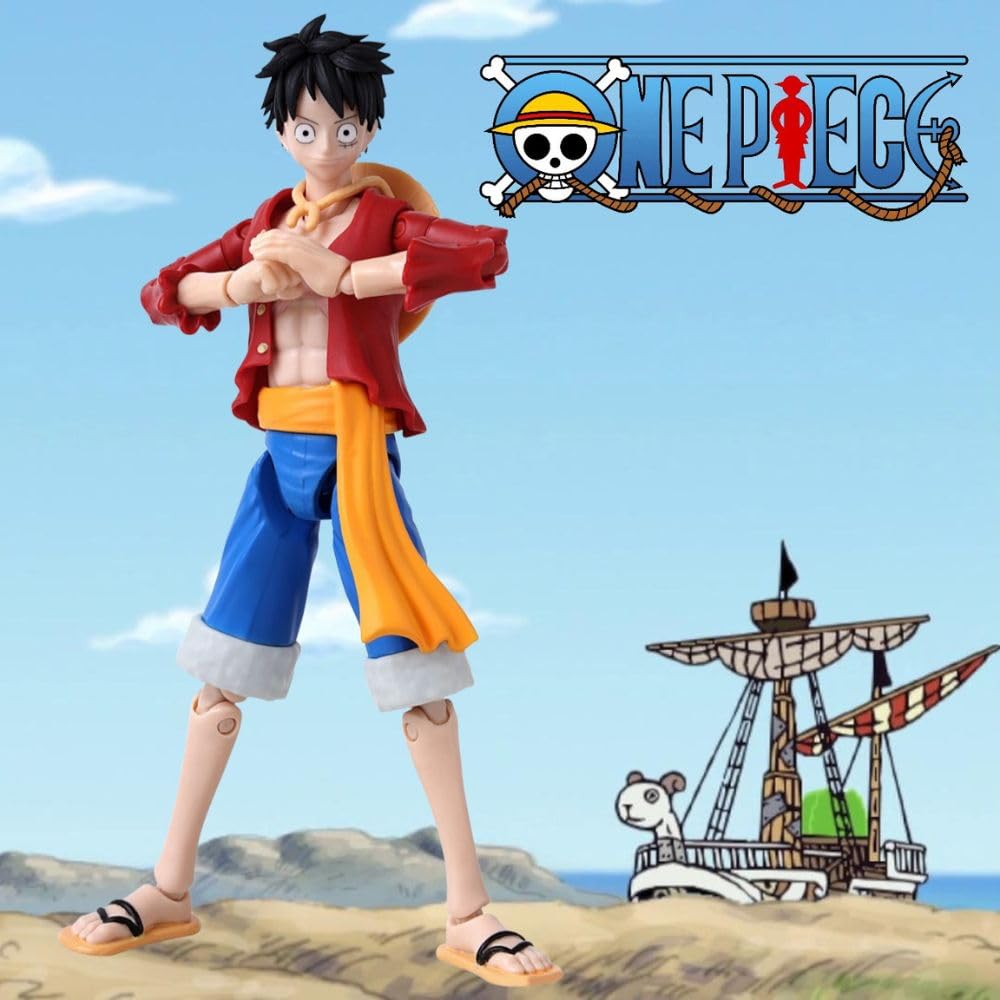 BANDAI Anime Heroes One Piece Figures Monkey D. Luffy Action Figure | 17cm Articulated Luffy Anime Figure With Swappable Hands One Piece Action Figures Pirate Toys Range