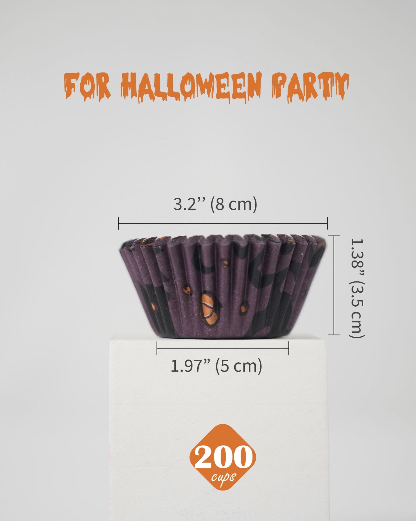 Bake Choice 200 Pcs Cupcake Liners with 12 Pcs Toppers, Standard Size Cupcake Liners for Baking, Halloween Baking Supplies