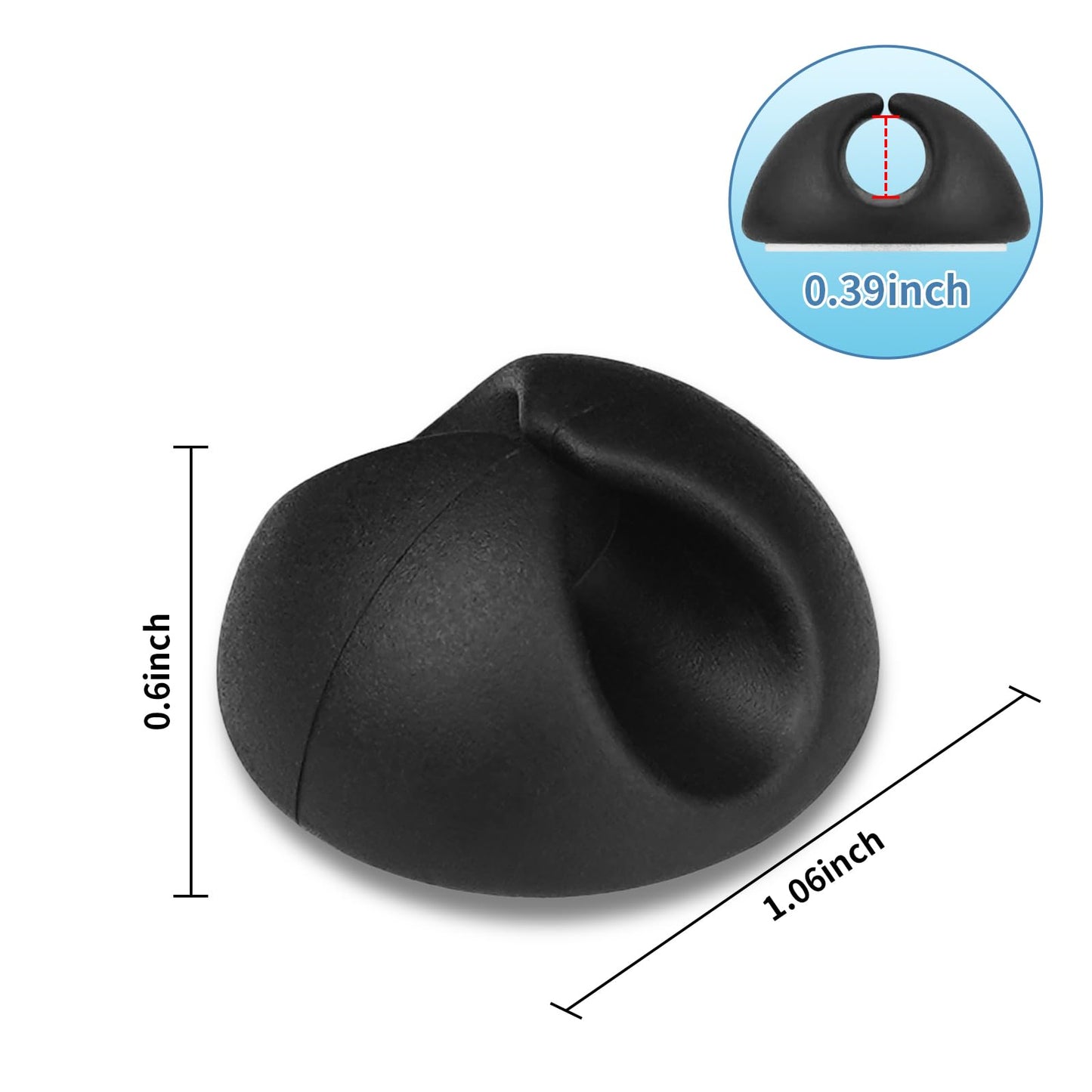 Flezoo Cord Holder Cable Clips, 12PCS Black Adhesive Cord Organizer Charger Holder Wire Management Keeper for Nightstand, Desk, Office or Mouse