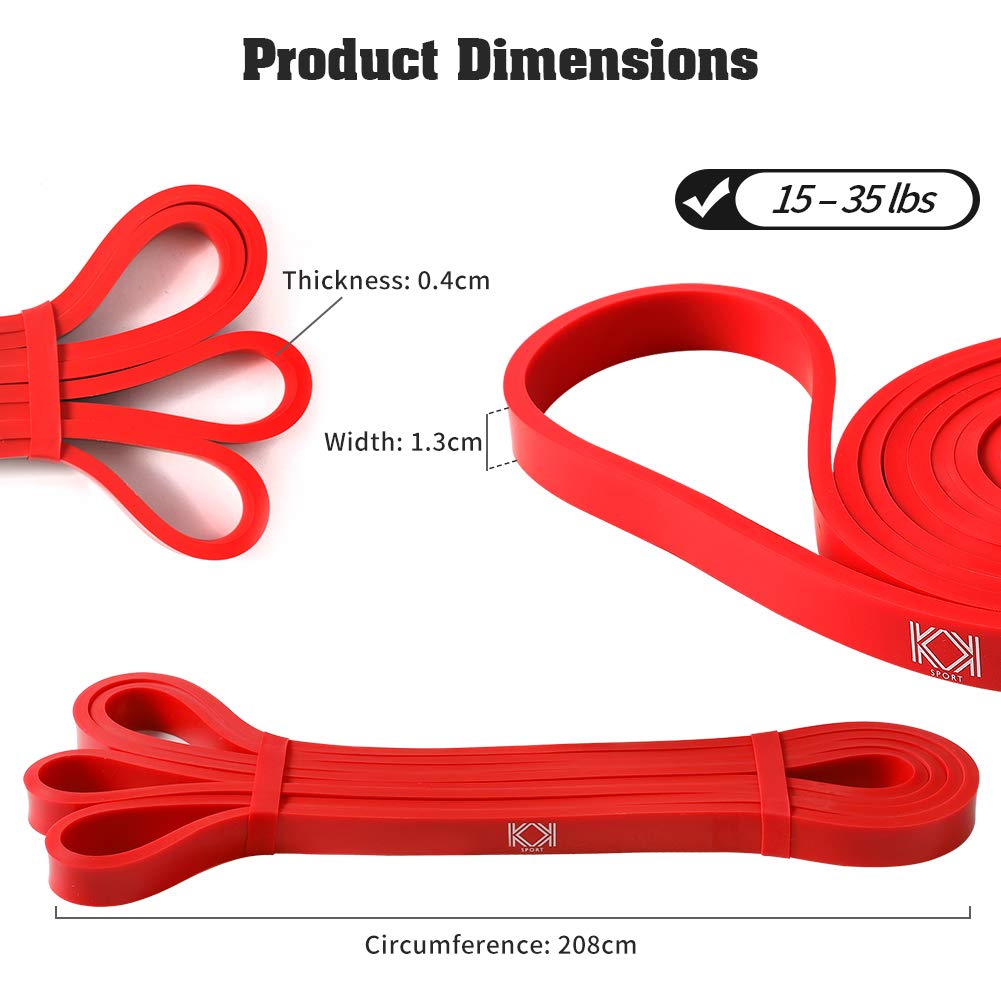 KK Resistance bands for men and women fitness workout exercise, flexibility and strength training. Pull up resistance exercise bands suitable for home, gym. (Red-Green-Purple)