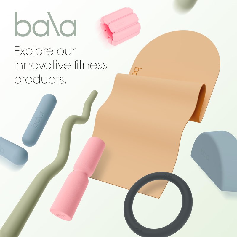 Bala Balance Blocks 2 Pack, Yoga Blocks for Working Out, (Sea) - Semi-Circular Yoga Accessories for Stretching & Exercise - Yoga Equipment for Home Workout - Yoga Block Essentials for Women & Men