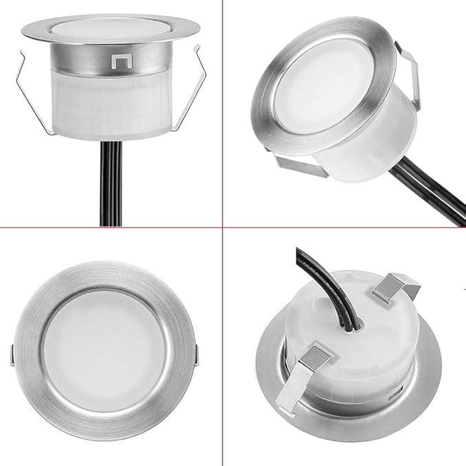 Smart LED Deck Light Kits - 10 Pack of 1.77" Low Voltage Recessed RGBW Deck Lights IP67 Waterproof for Outdoor Landscape Lighting on Steps, Floors & Pathways, Compatible with Alexa & Google Assistant