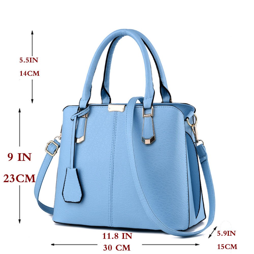 FiveloveTwo Womens Satchel Handbag Tote Purse Top Handle Shoulder Bags and Purse skyblue