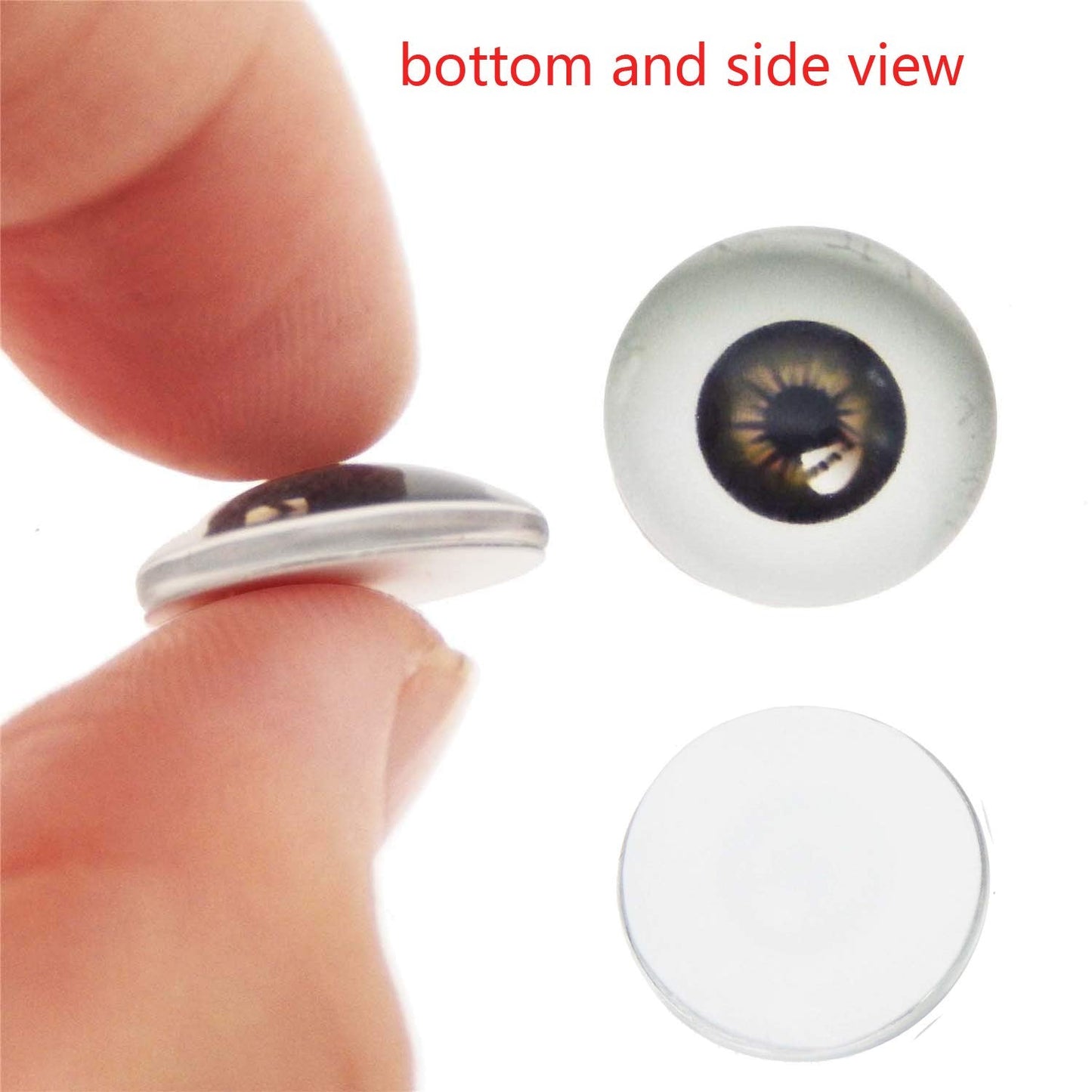 20 pairs 20mm Halloween Glass Human Eyes for Art Dolls Sculptures Props Masks Fursuits Jewelry Making Taxidermy Flatback Cabochon