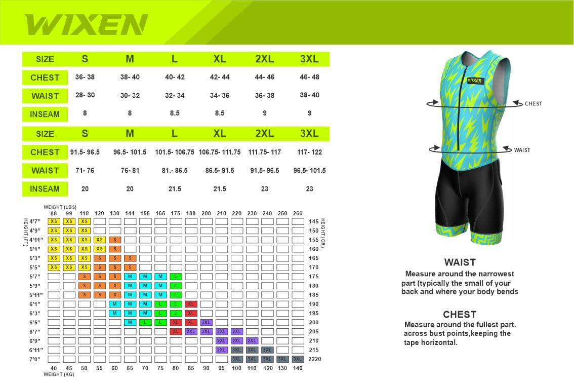 Wixen Men’s Triathlon Suit –Breathable & Padded Tri Suit for Swim, Bike & Run | Race Day Gear for Triathletes - Navy Dragon-M