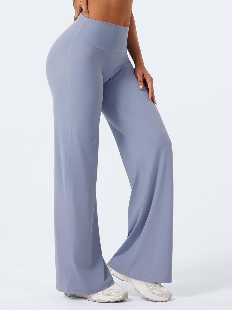 YEOREO Workout Leggings Womens No Front Seam Straight Leggings 31.5" High Waist Buttery Eddiy Gym Yoga Pants Granite Blue XL