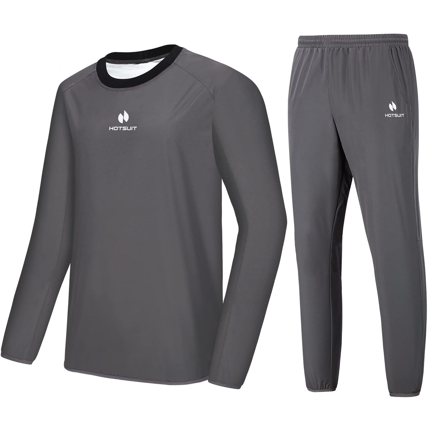 HOTSUIT Sauna Suit Men- And Womens Anti Rip Sweat Suits Gym Boxing Workout Jackets, Grey, S