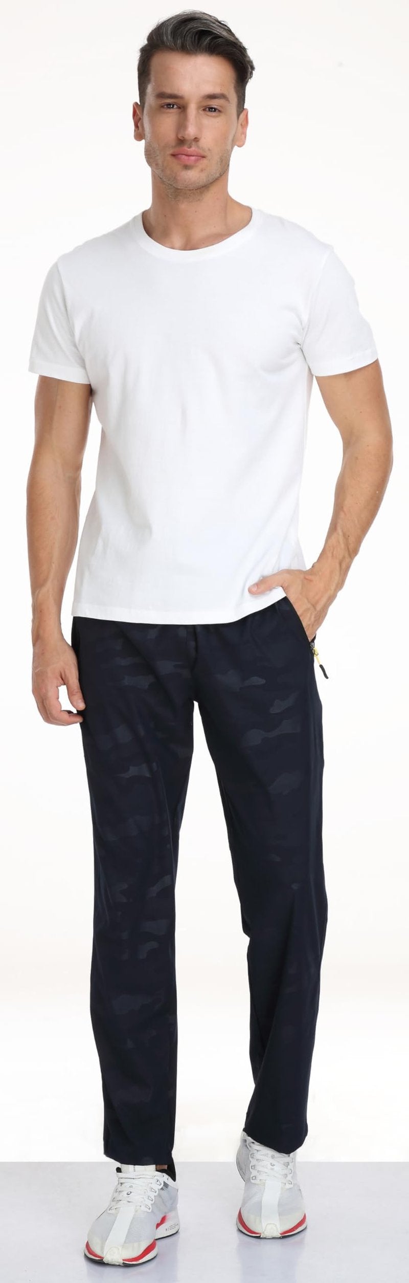 AIRIKE Mens Sweatpants with Pockets Sunmmer Lightweight Quick Dry Camouflage Casual Pants Elastic Waist (Camouflage Blue 34)