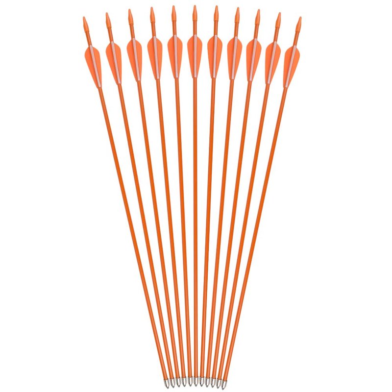 NIKA ARCHERY Fiberglass Arrows Youth Kids Practise Recurve Bows Compound Bow Shooting 12 pcs 24 inch Shafts
