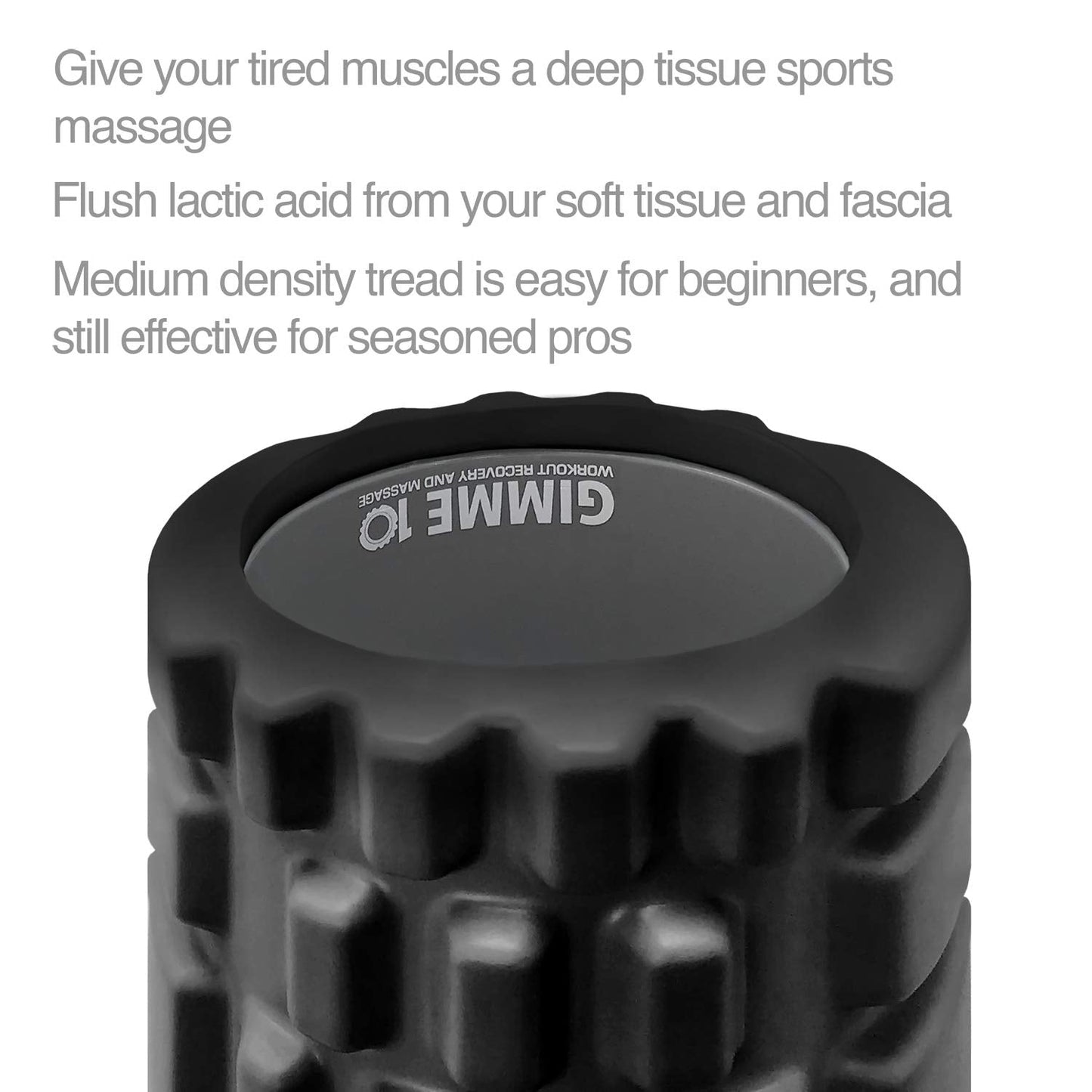 3-Zone Textured Foam Roller - Medium Density, 500 lb Capacity, Ultra-Light 12.5” Design for Deep Muscle Massage, Built to Last with Patented Technology