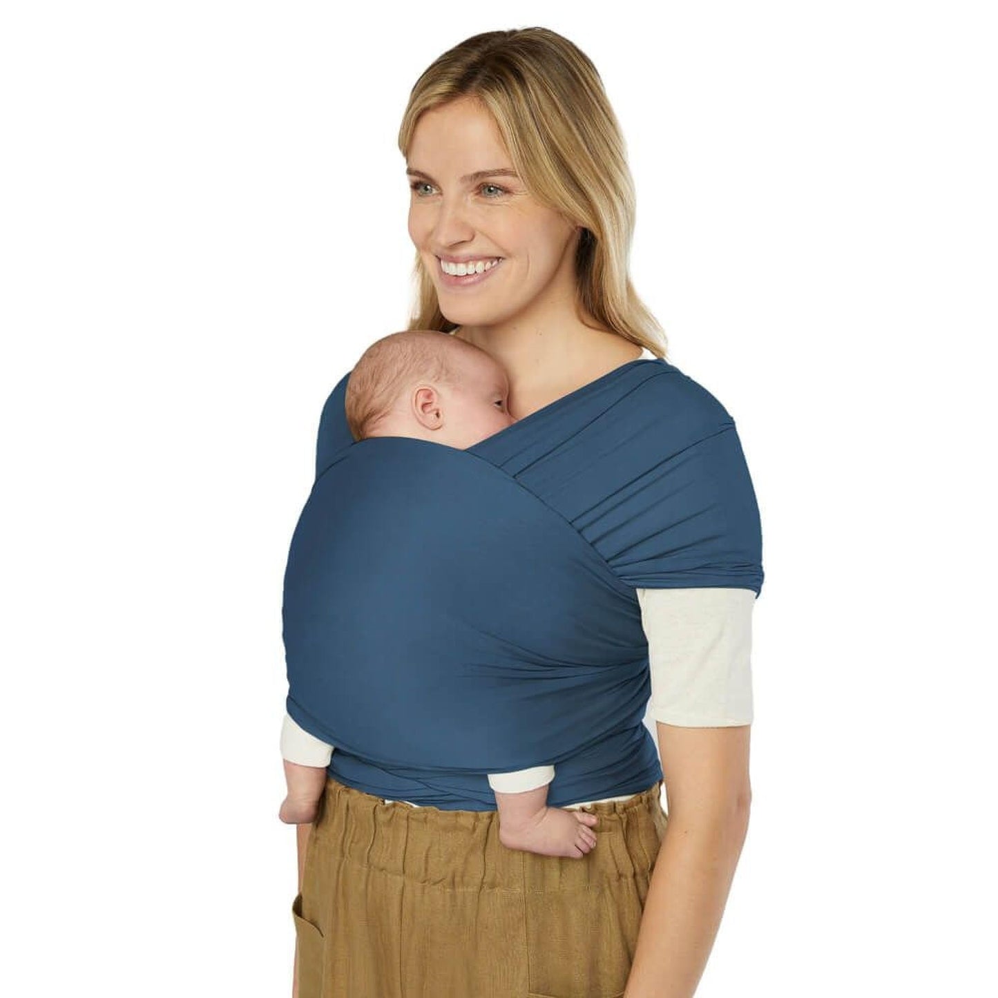 Ergobaby Baby Sling for Newborns from Birth up to 11.3 kg, Aura Knit Sling wrap Made from Recycled Fabrics, Elasticated and Breathable, Unisex Sling wrap, Twilight Navy