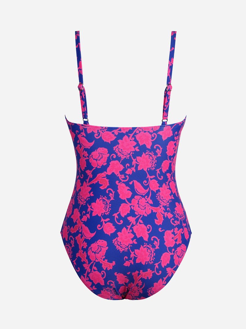 CUPSHE Women's One Piece Swimsuit Tummy Control V Neck Ruched Bathing Suits, S