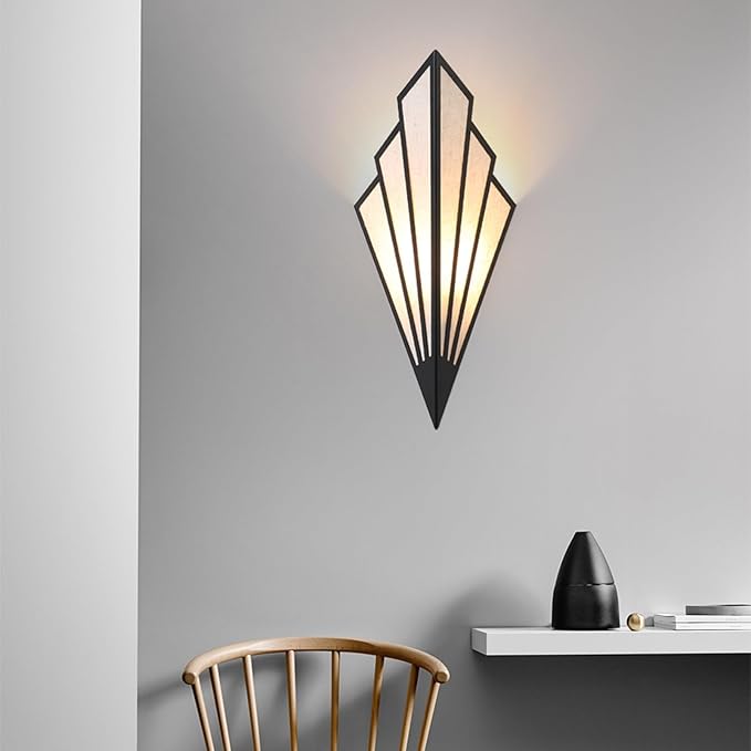 Modern Style Wall Light Set of Two,Battery Operated Wall sconces with Remote Control,Wireless Art Deco Lighting Fixture for Living Room,6 RGB Colors dimmable(with Bulbs+Remote Control+Charging Cable)
