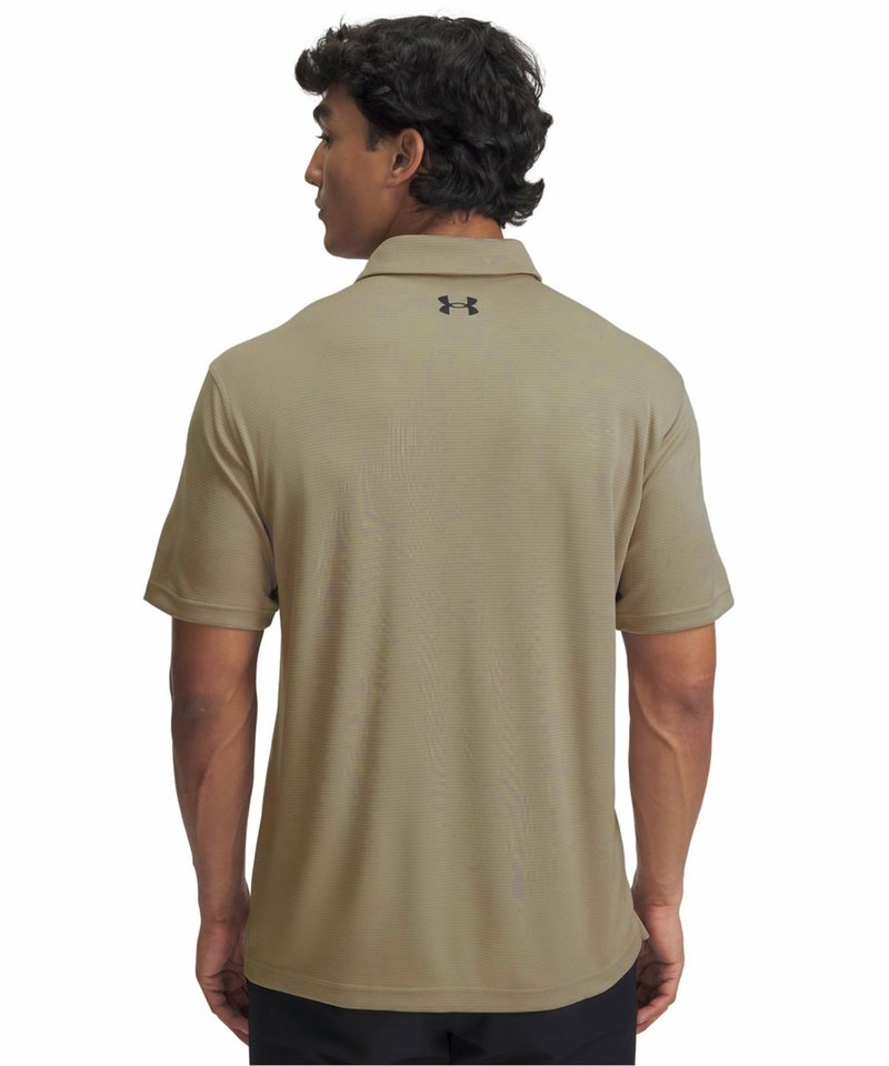 Under Armour Men's Tech Golf Polo, (203) Timberwolf Taupe / / Black, Large