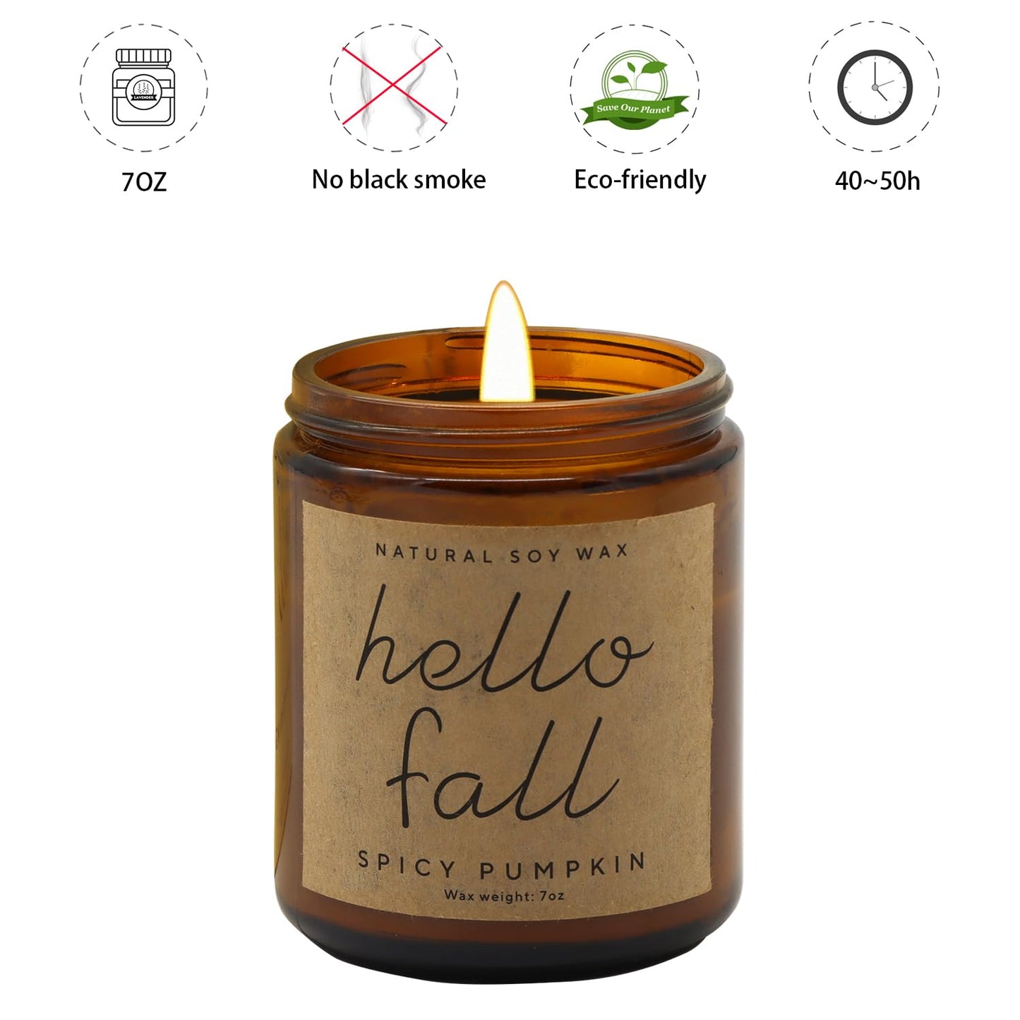Fall Decorations for Home - Fall Candles, Gifts for Women, Natural Soy Wax Pumpkin Spice Scented Candles