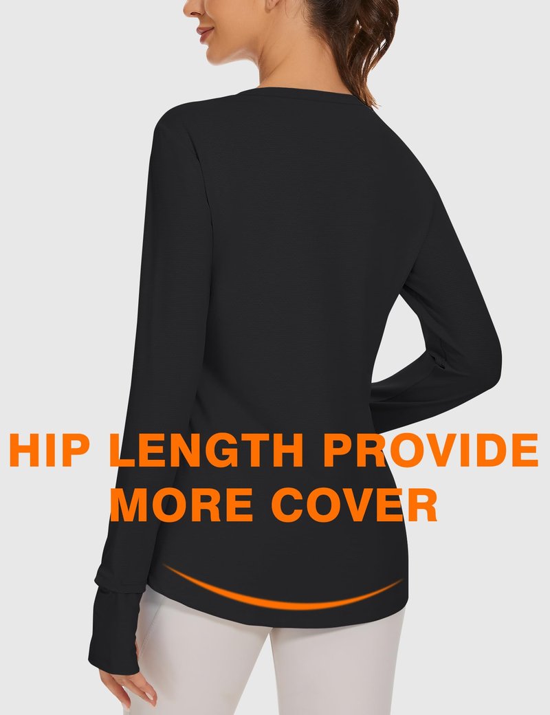 Blingfit Women's Workout Tops Long Sleeve Running Hiking Athletic Gym Shirts Lightweight UPF50+ UV Rash Guard Sun Protection