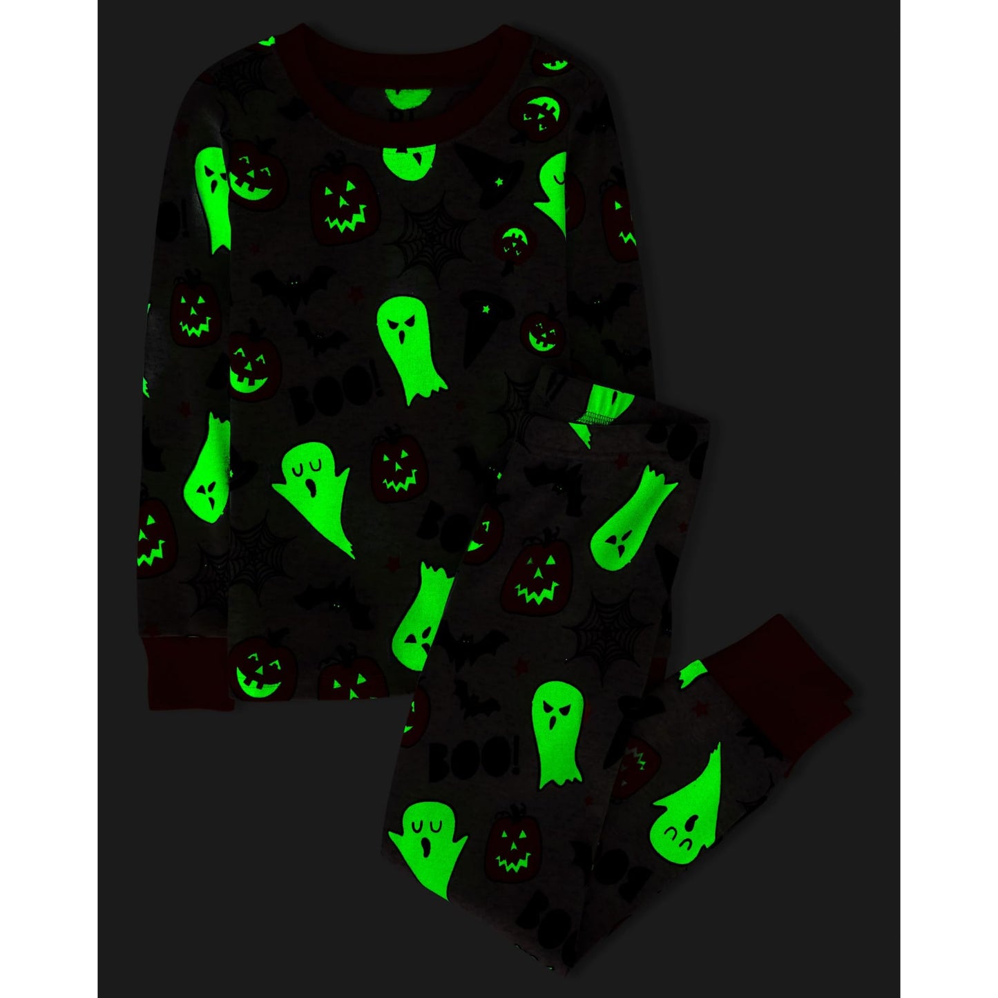 The Children's Place,Unisex Baby,and Kids, Sibling Matching, Holiday Pajama Sets, Cotton,Ghosts/Pumpkins Halloween,8