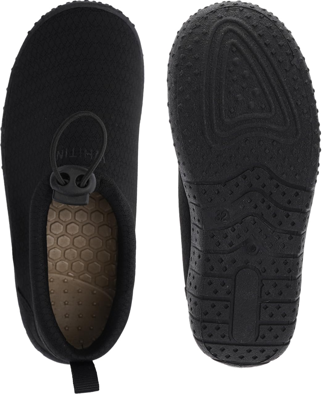WHITIN Water Shoes for Little Kids Aqua Barefoot Swim Sneakers Beach Minimalist Size 1 Boys Girls Zero Drop Outdoor Surf Boating Kayak Sand Walking Socks All Black 31