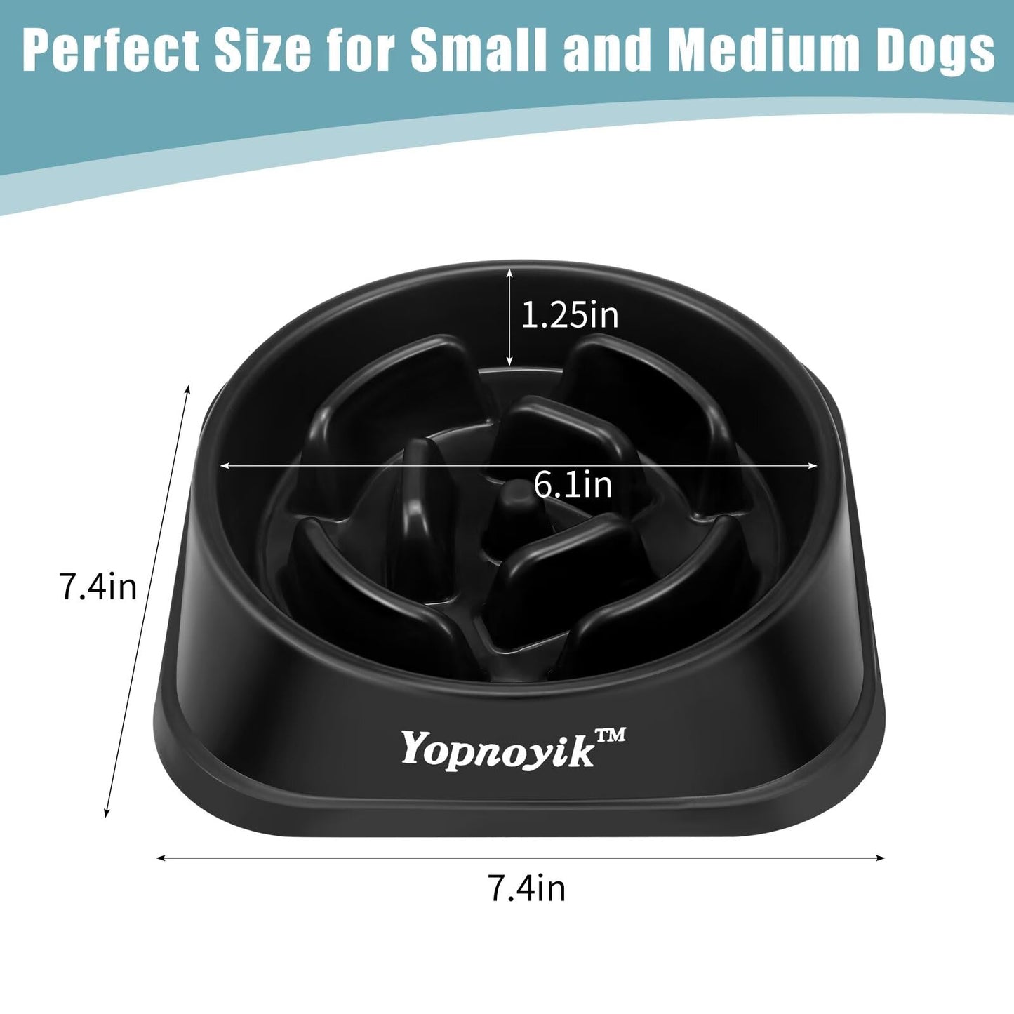 2 Pack Slow Feeder Dog Bowls for Healthy Eating, Non-Slip and Anti-Choking Design, Reduces Bloating & Overeating for Small & Medium Dogs and Cats, Easy to Clean