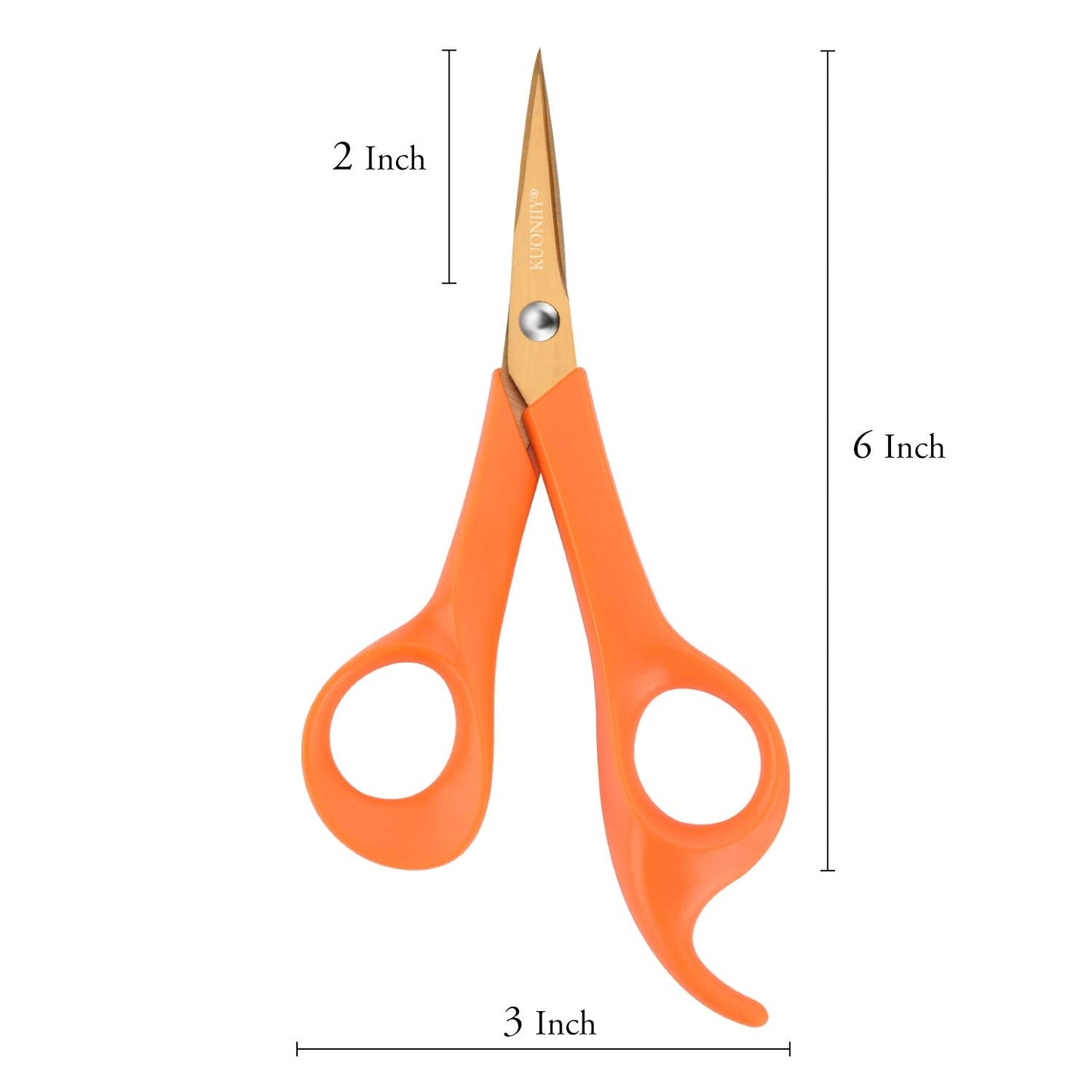 KUONIIY Micro-Tip Scissors, Precision Titanium Blades, 6 Inch Craft Detail Scissors Ideal for Paper, Scrapbooking, Beauty Crafting, Sewing, 4Pack
